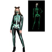 Glow-in-the-Dark Skeleton Catsuit for Adults