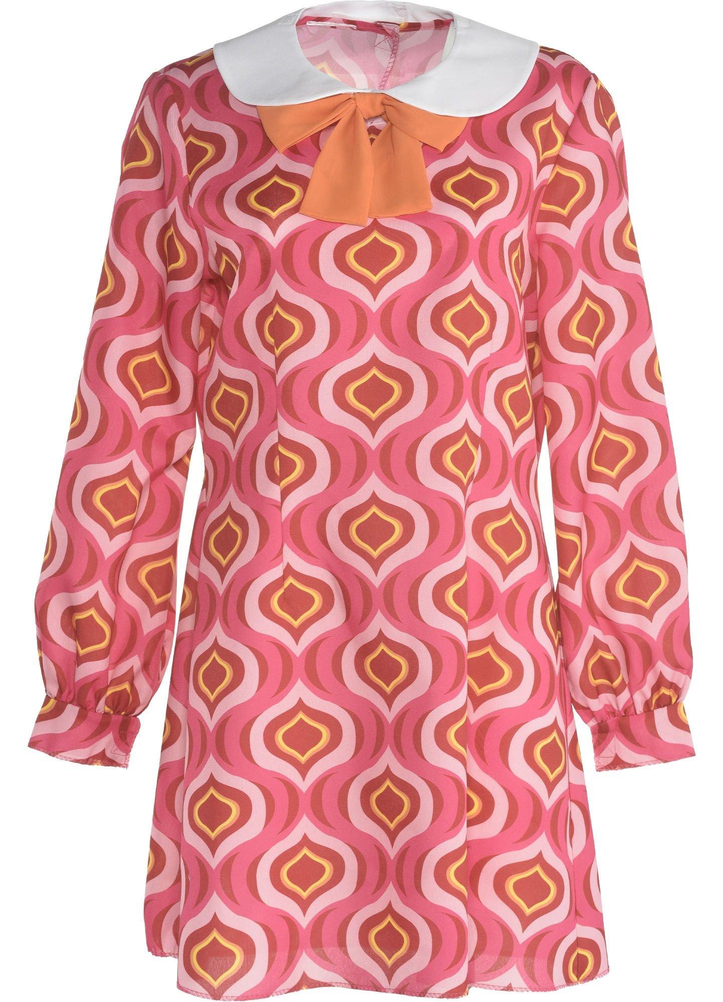 Pink & Orange 60s Mod Dress for Adults