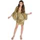 Metallic Gold 70s Ruched Disco Dress for Adults