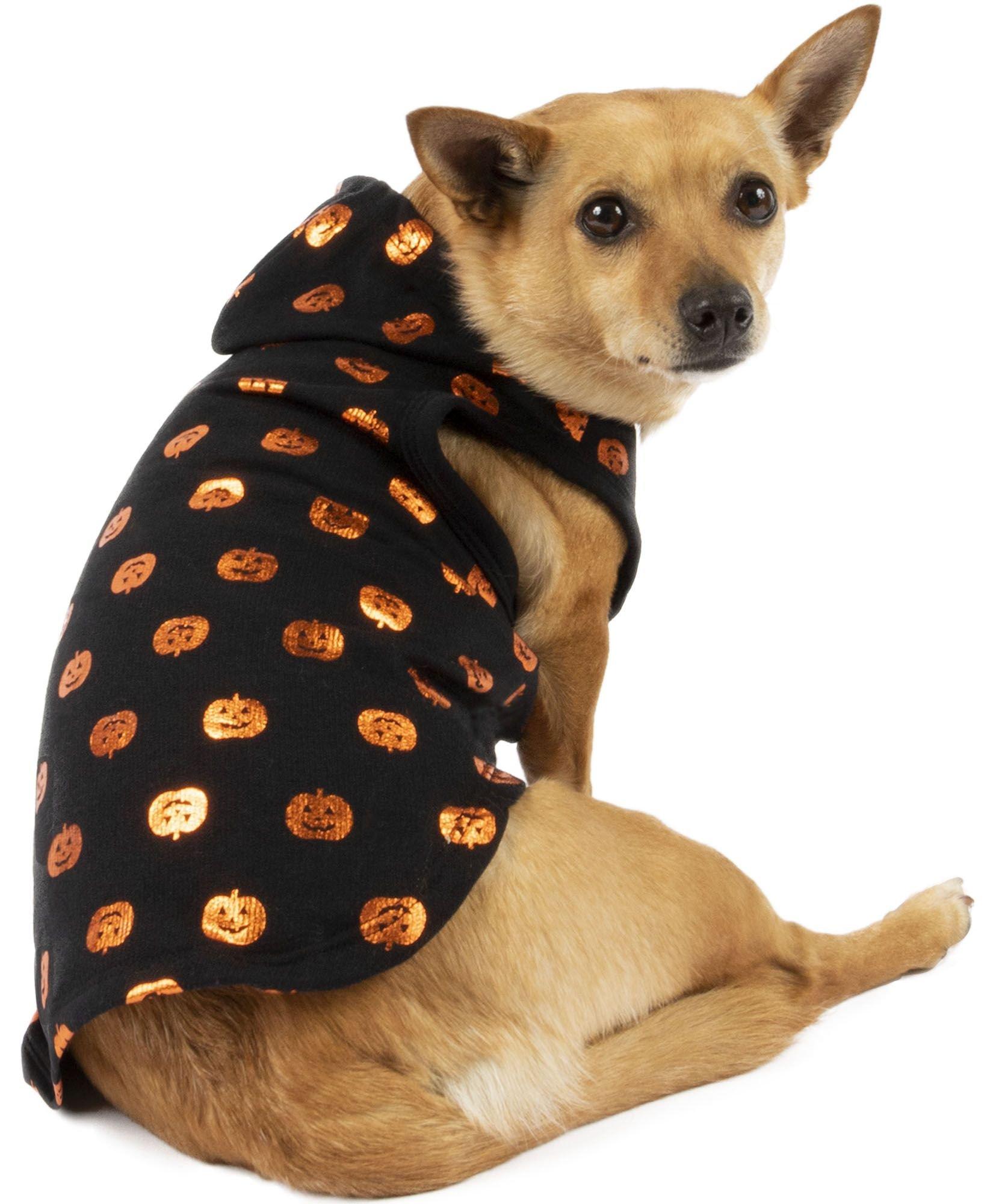 Halloween Pet Sweatshirt Pumpkin Castle Black Dog Hoodie Puppy