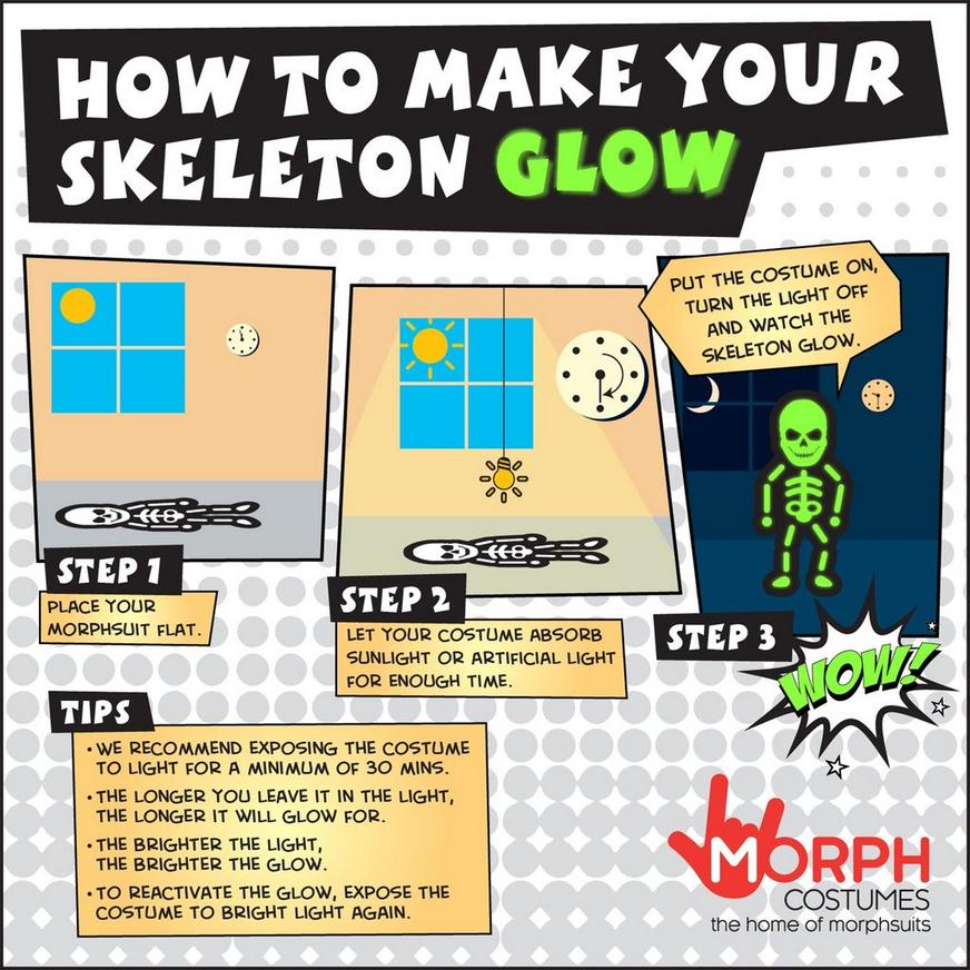Adult Glow-in-the-Dark Skeleton Morphsuit Costume