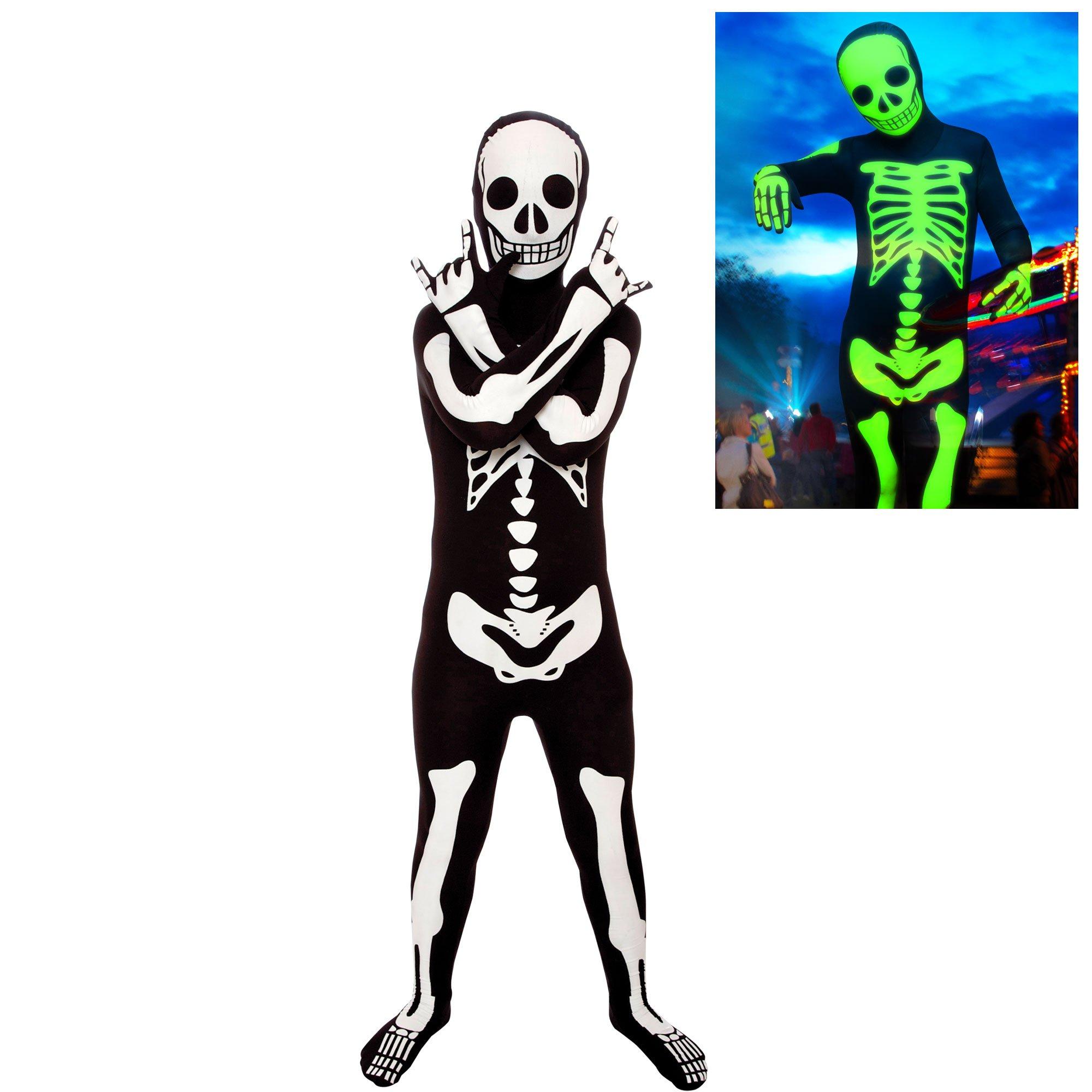 MorphCostumes Glow In The Dark Skeleton Green Full Body Costume