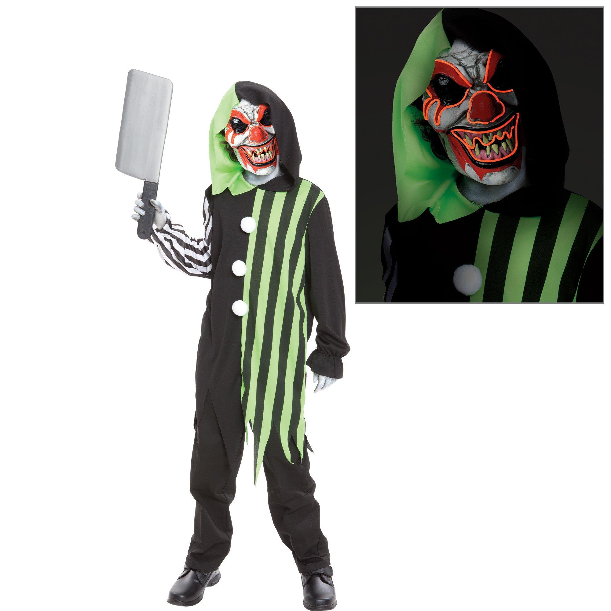 Kids Light-Up Electric Terror Clown Costume for Kidsa Size L Halloween Male