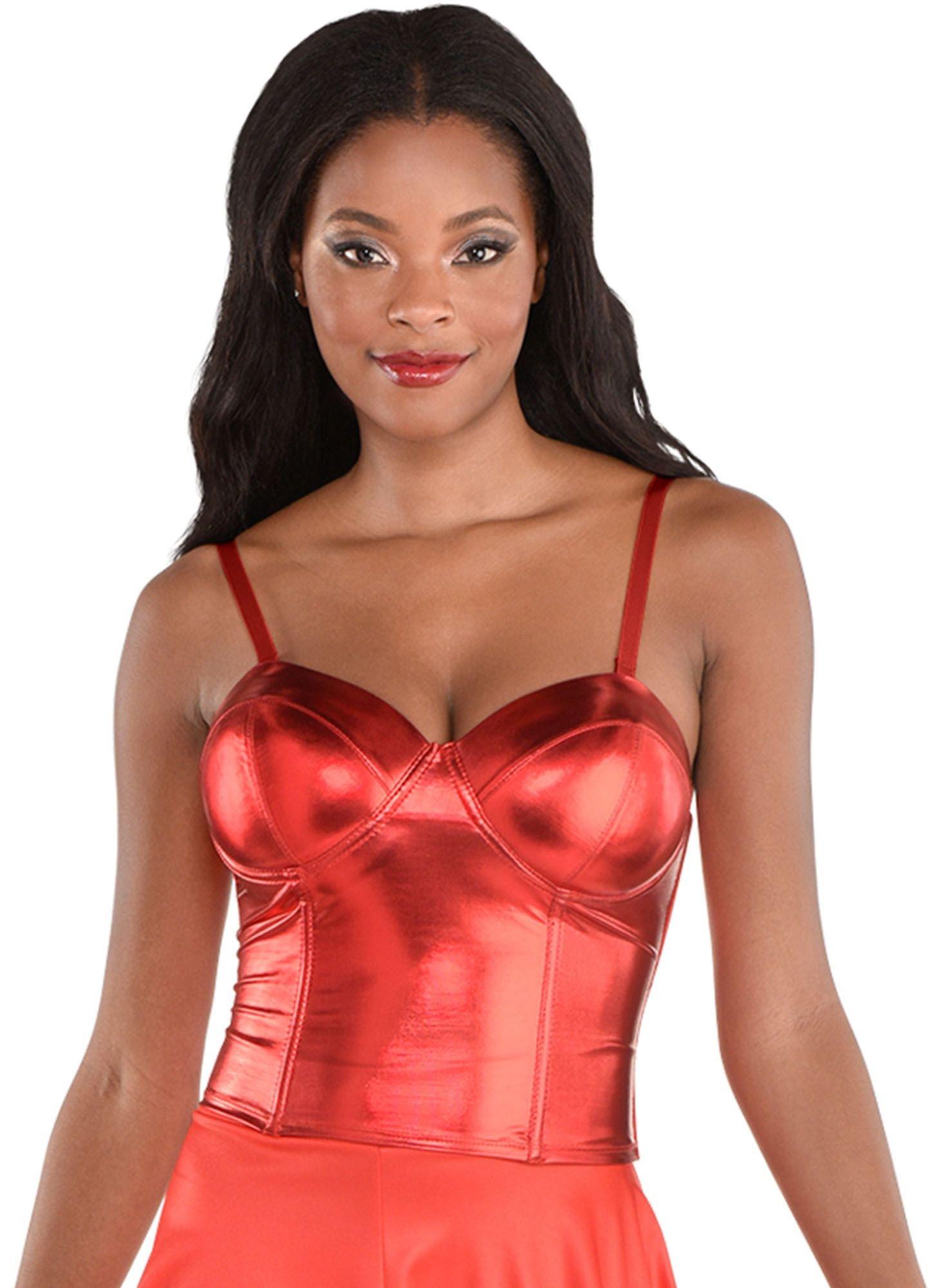 Side Struttin' Faux Leather Corset Top - Red