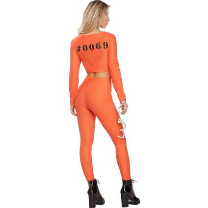 Adult Orange Inmate #69 Prisoner Costume