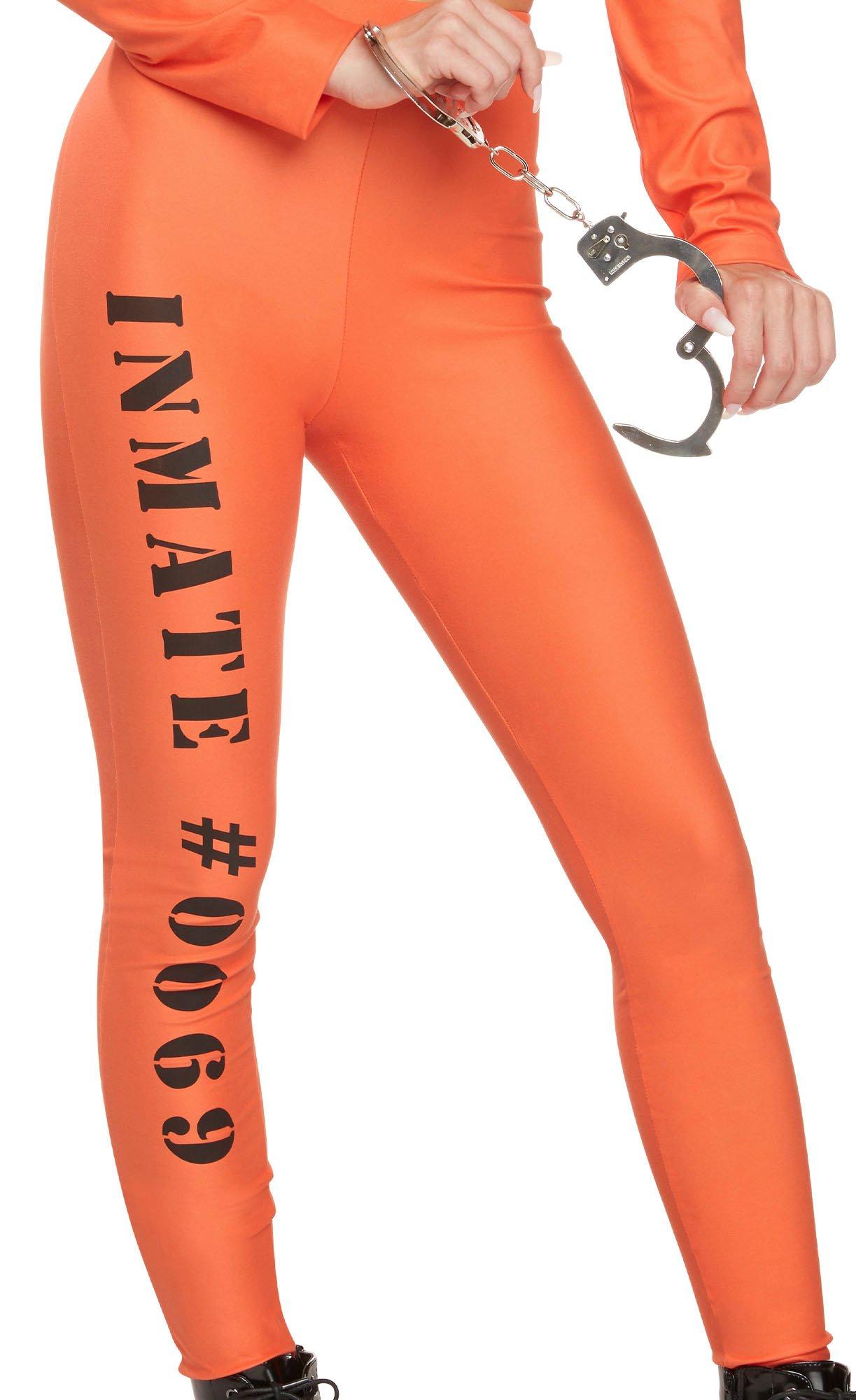 Halloween Leggings Jail Leggings Women's Prisoner Inmate LEGGINGS