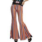 Blue & Orange Striped Bell Bottom Pants for Adults