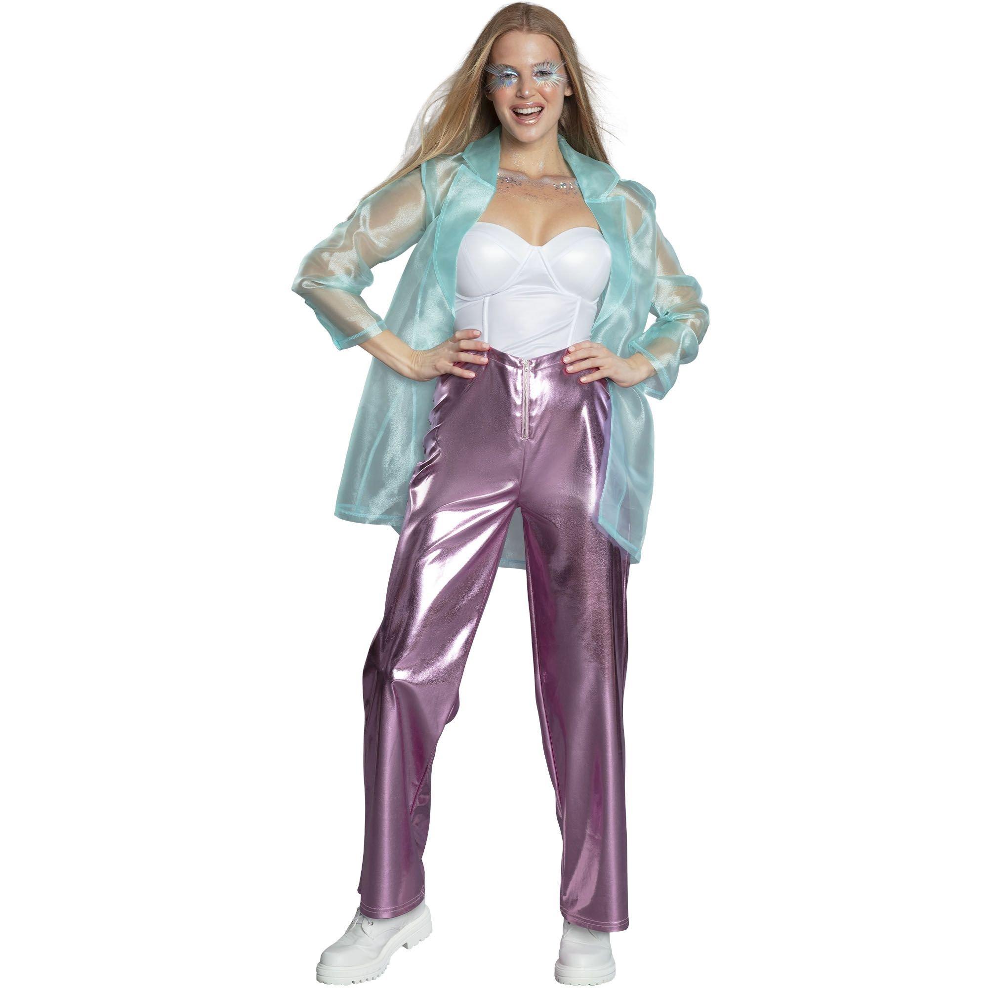 Metallic Pink Pants for Adults - Iridescent Glam