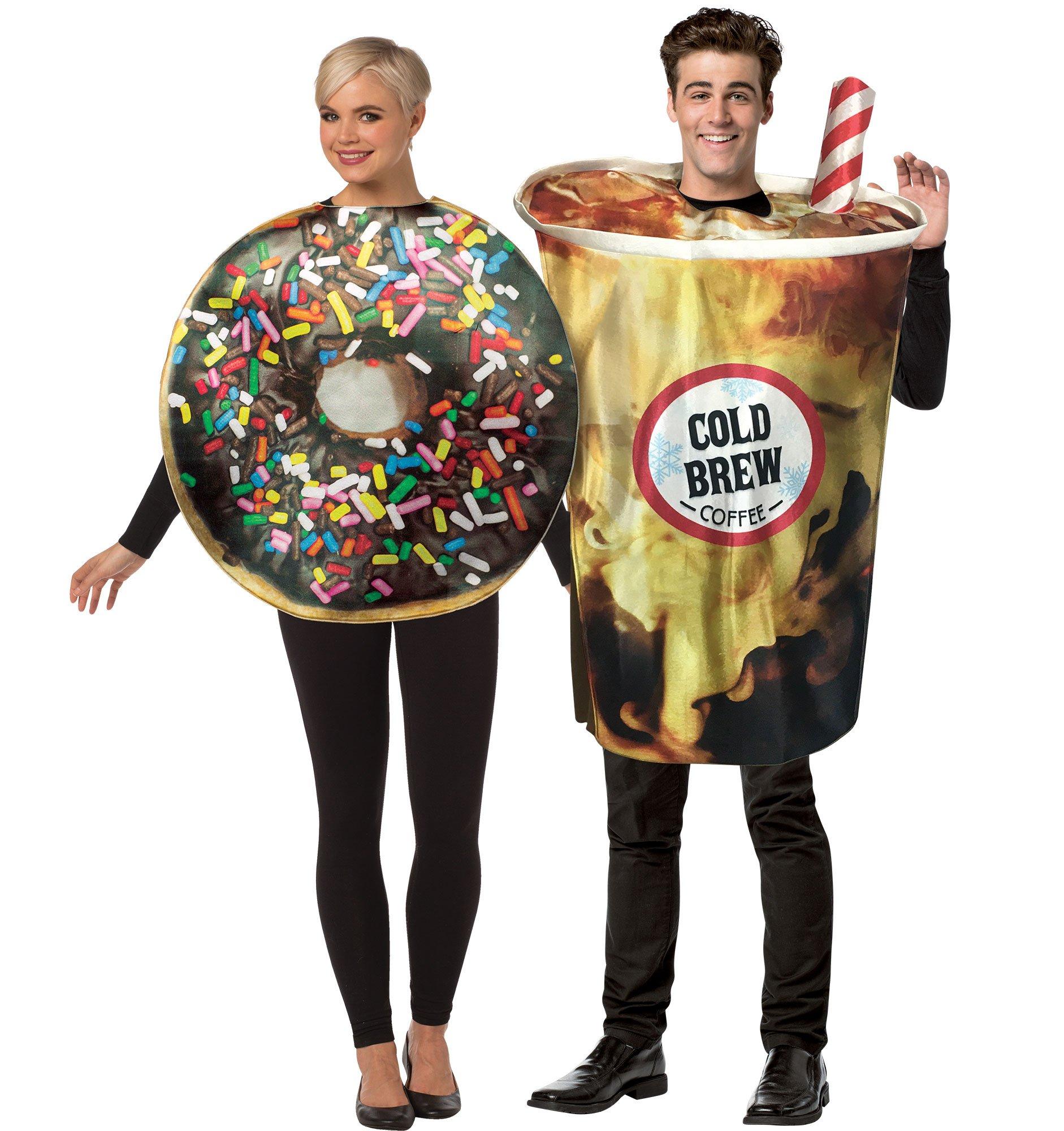 Sprinkle Donut & Cold Brew Coffee Couples Costumes for Adults 