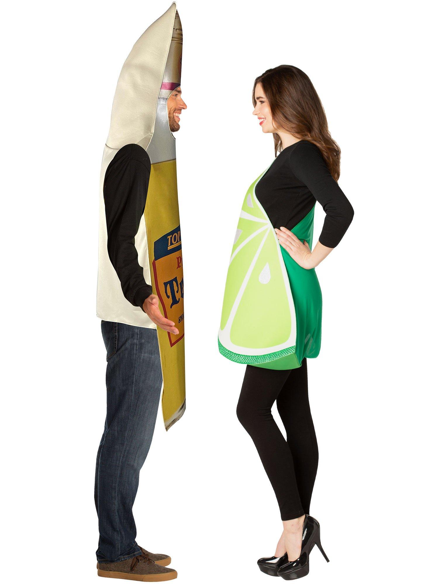 Tequila Bottle & Lime Slice Couples Costumes for Adults