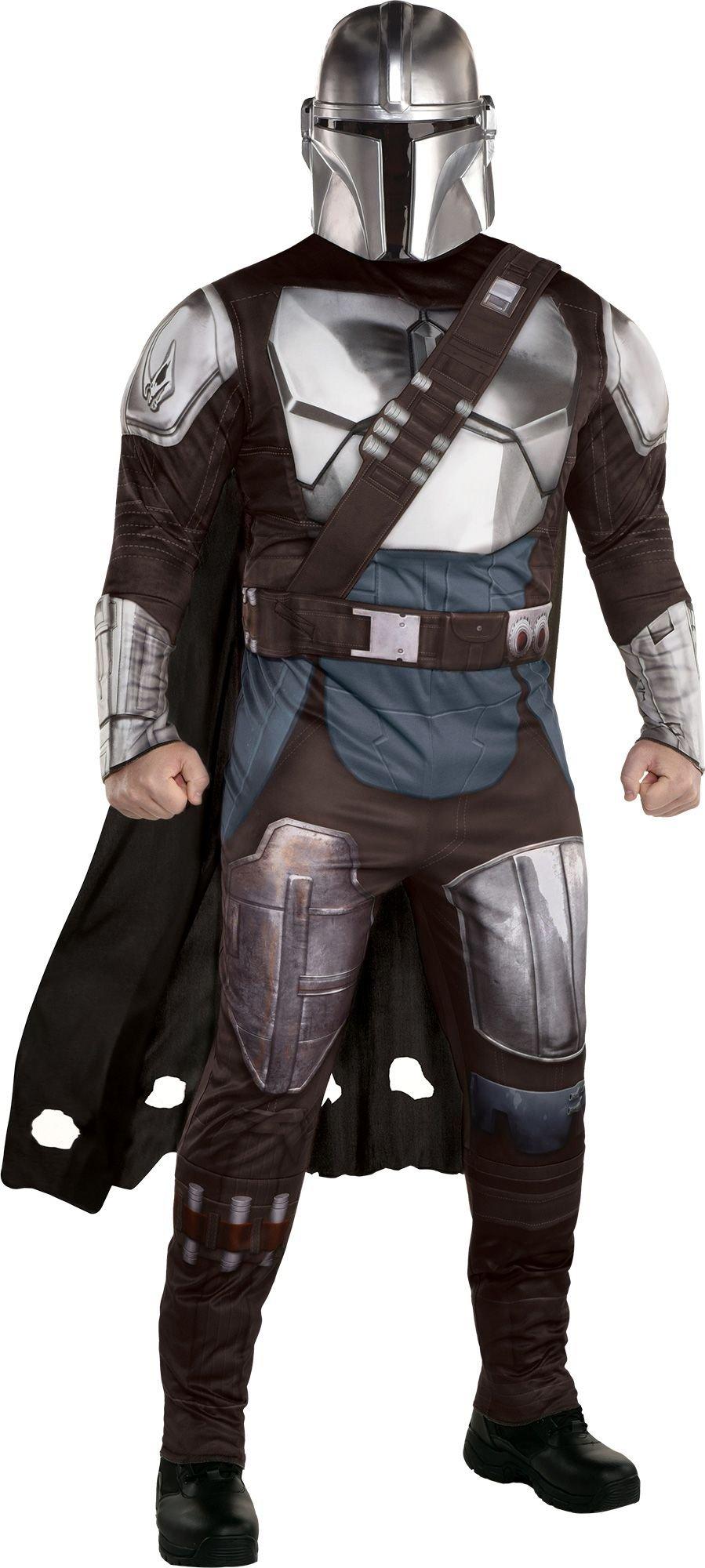 Amscan Mandalorian (Season 2) Halloween Costume for Adults, Star Wars, Plus size, with Mask, Jumpsuit, Belt and Cape