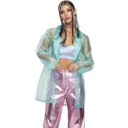 Teal Organza Trench Coat for Adults - Iridescent Glam