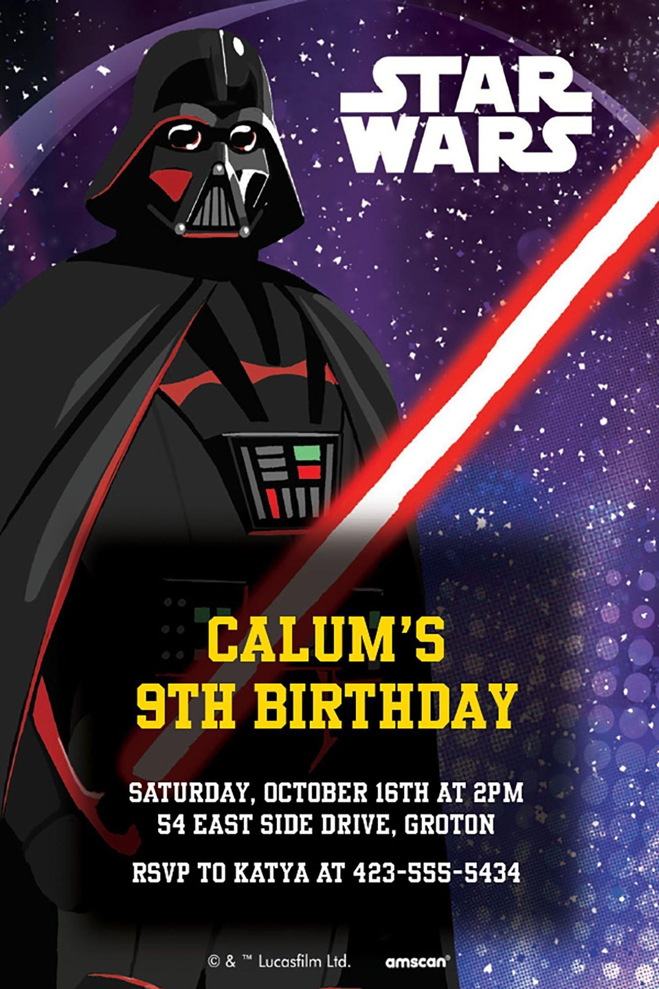 Star Wars Custom Galaxy of Adventures Invitations - Star Wars