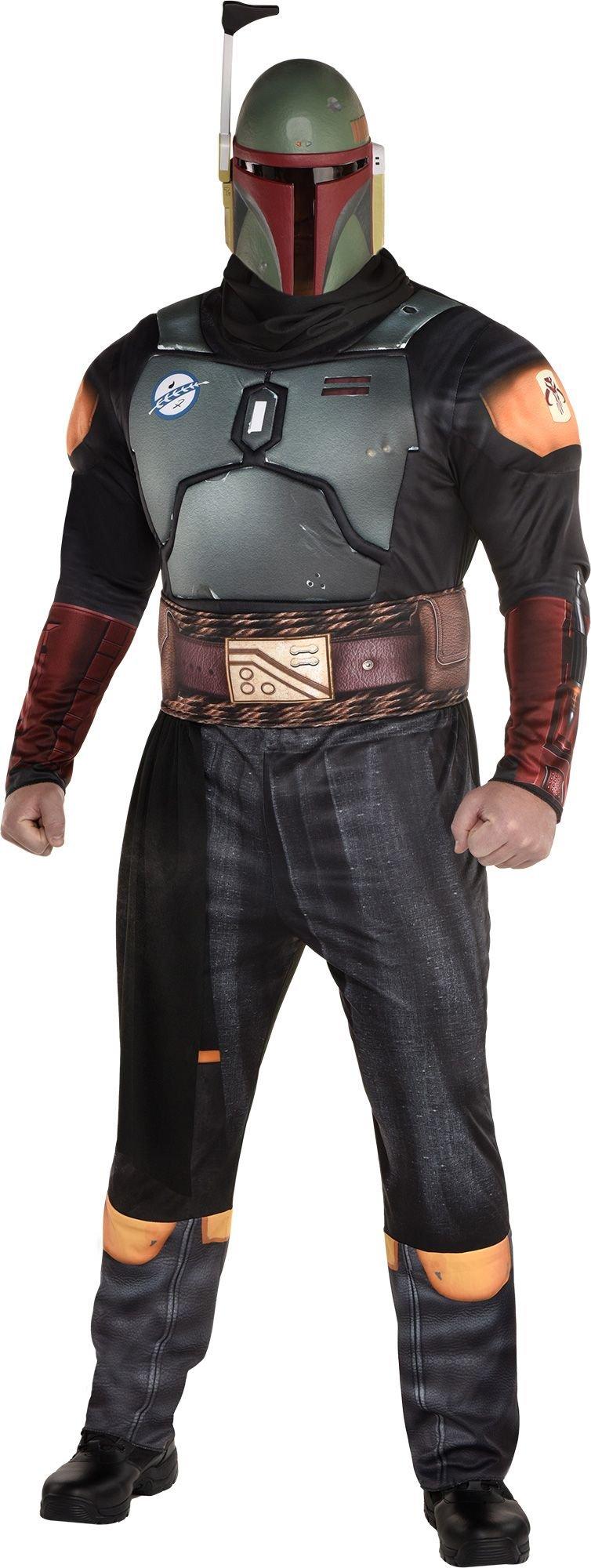 Adult Boba Fett Plus-Size Deluxe Muscle Costume - The Mandalorian