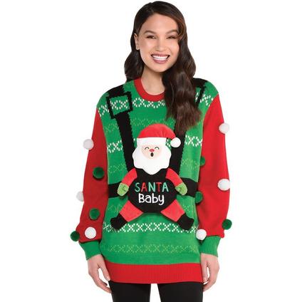 Adult Santa Baby Ugly Christmas Sweater | Party City
