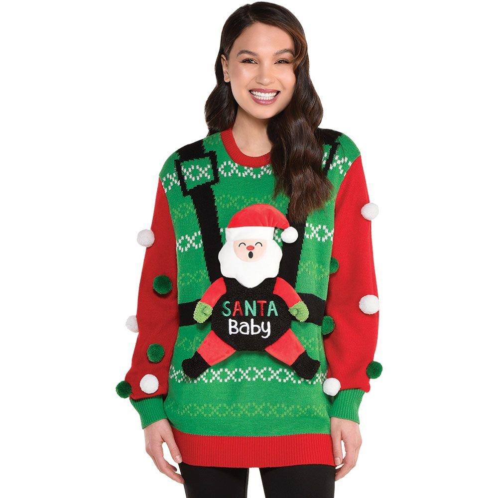 klassiek dilemma kloof Adult Santa Baby Ugly Christmas Sweater | Party City