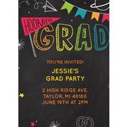 Custom Elementary School Chalkboard Graduation Invitations