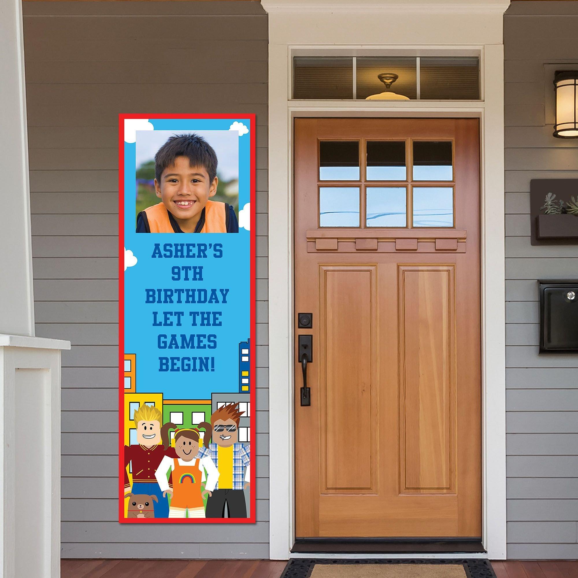 Custom Party Town Vinyl Photo Vertical Banner Party City