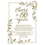 Custom Gold 50th Cardstock Invitations