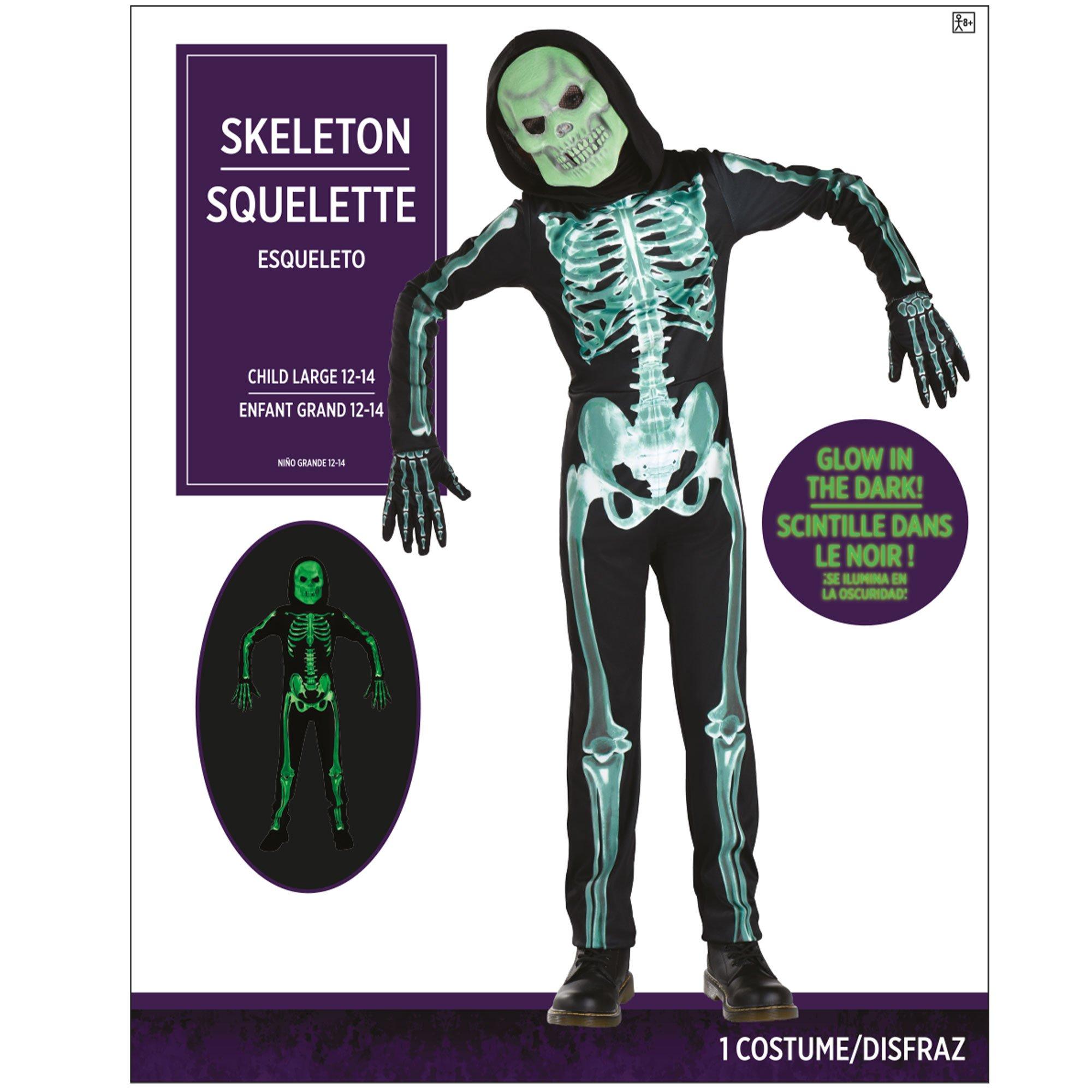 Glow in the Dark Skeleton Shirts, Pants & Mask Set - Suite Child