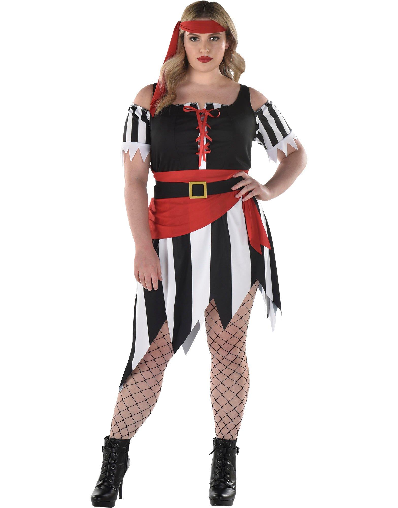 Plus Size Skeleton Flag Rogue Pirate Costume for Women