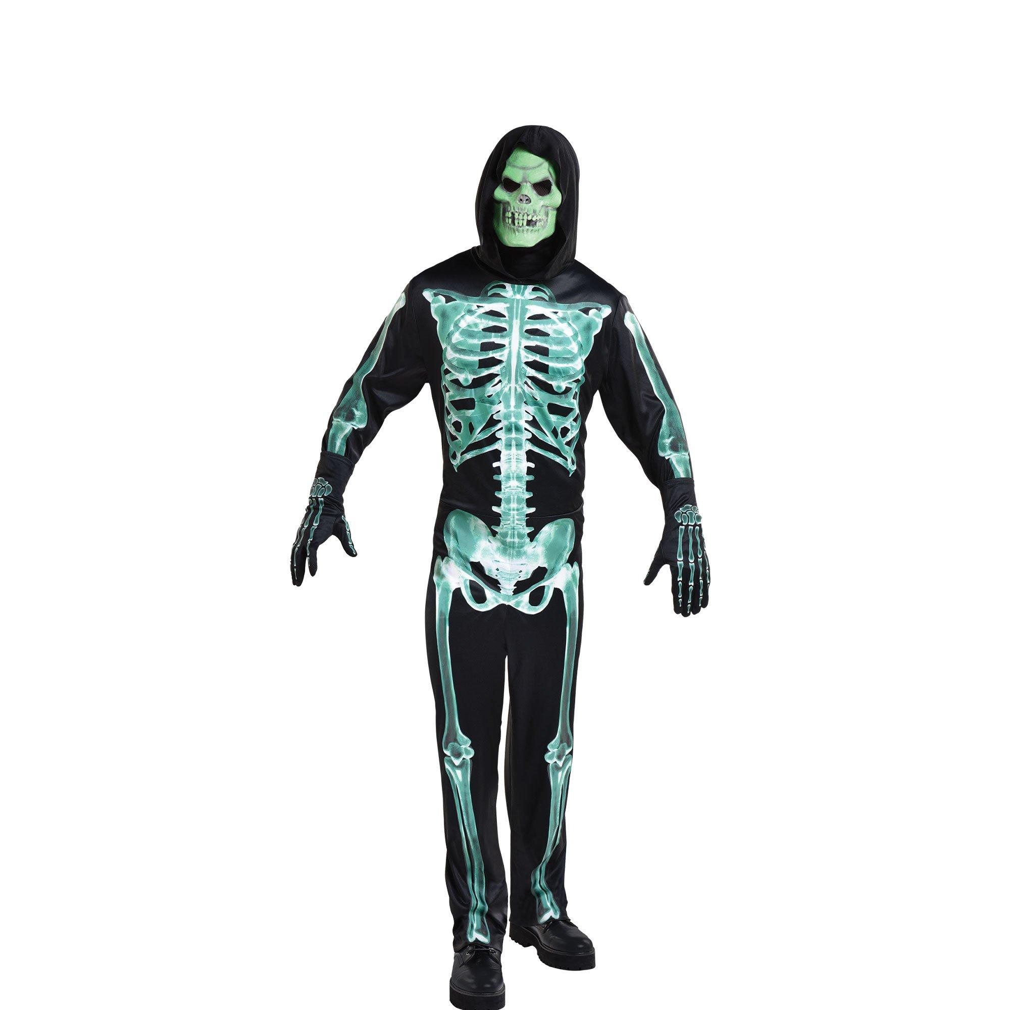 Adult Glow In The Dark Skeleton Costume Party City 1819