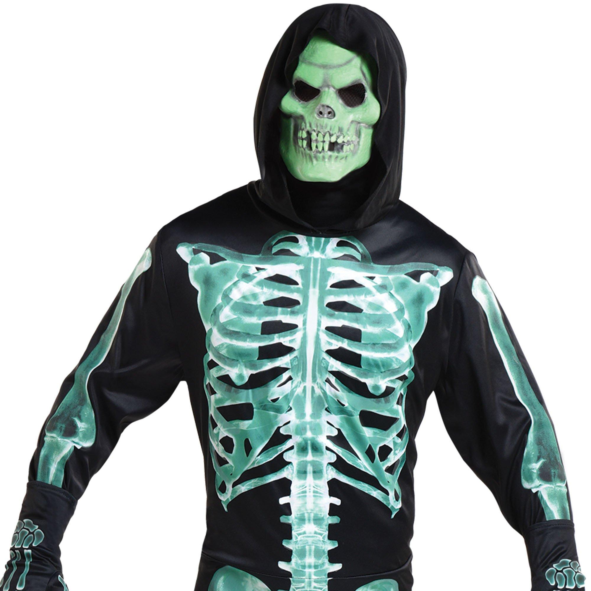 Glow in the Dark Skeleton Hoodie - Full Zip Hooded Costume