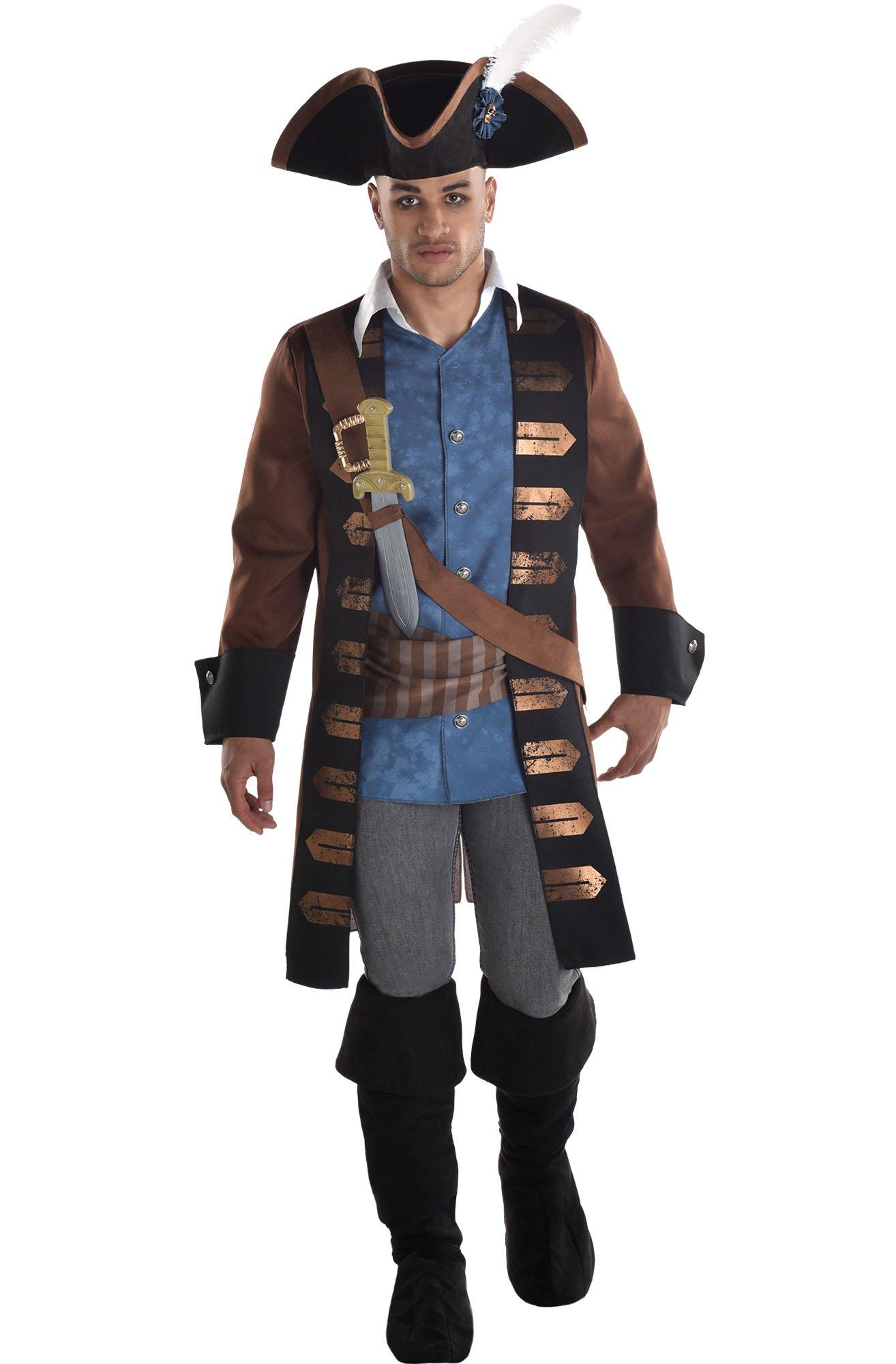 Pirate Costume Design Men T-Shirt, Male Medium 