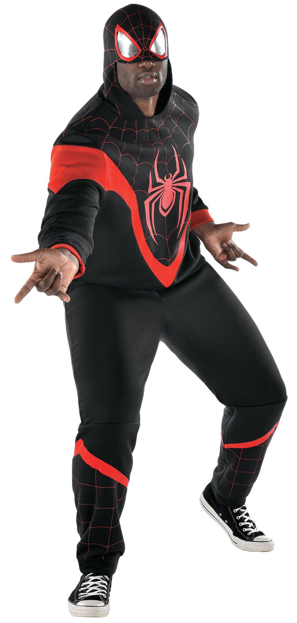 Adult Miles Morales Spider-Man Plus Size Sweatsuit Costume - Marvel