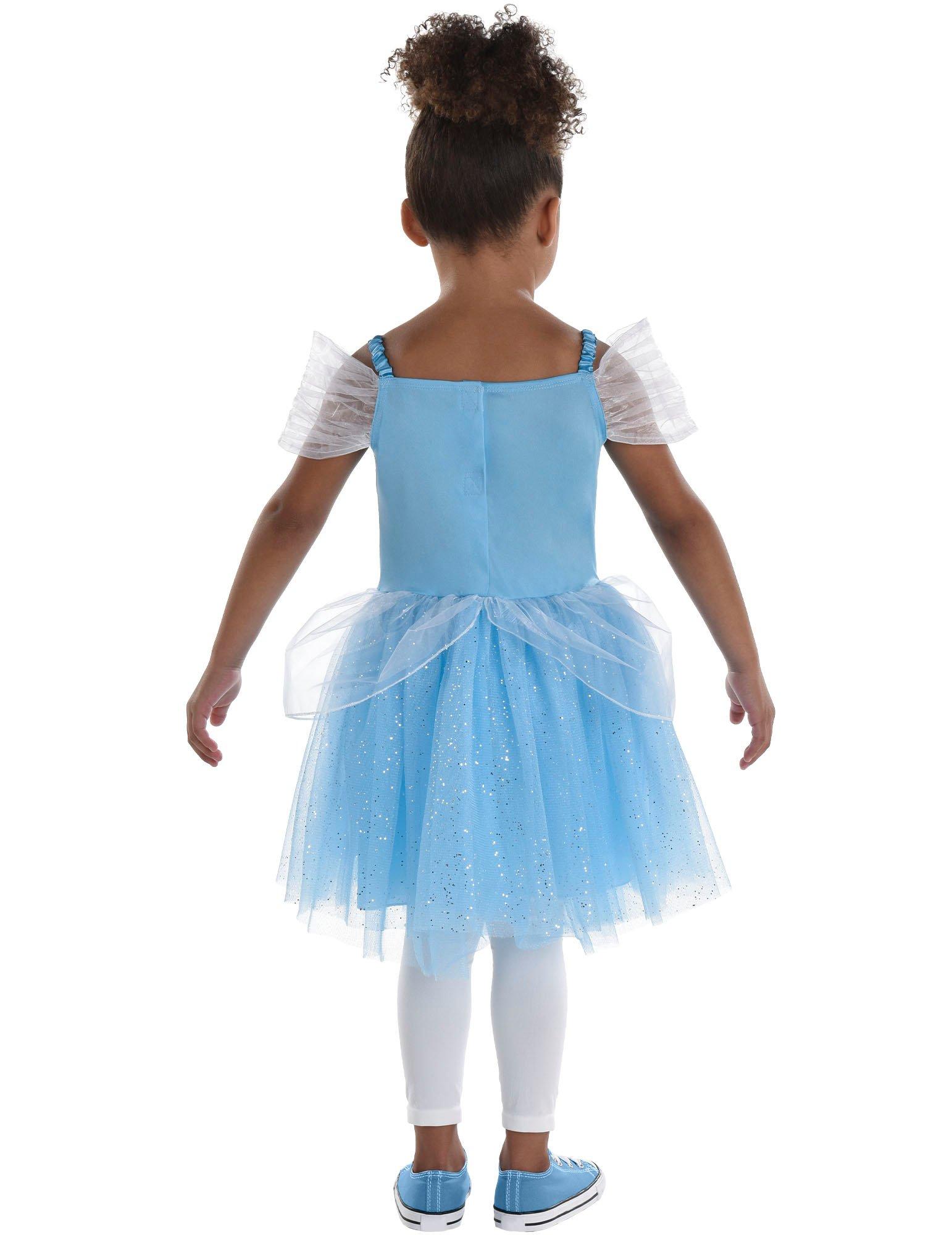 Little Girls Deluxe Cinderella Costume Puff Sleeve Layered Hallowen Party  Gown Children Fancy Birthday Princess Dress Up Clothes