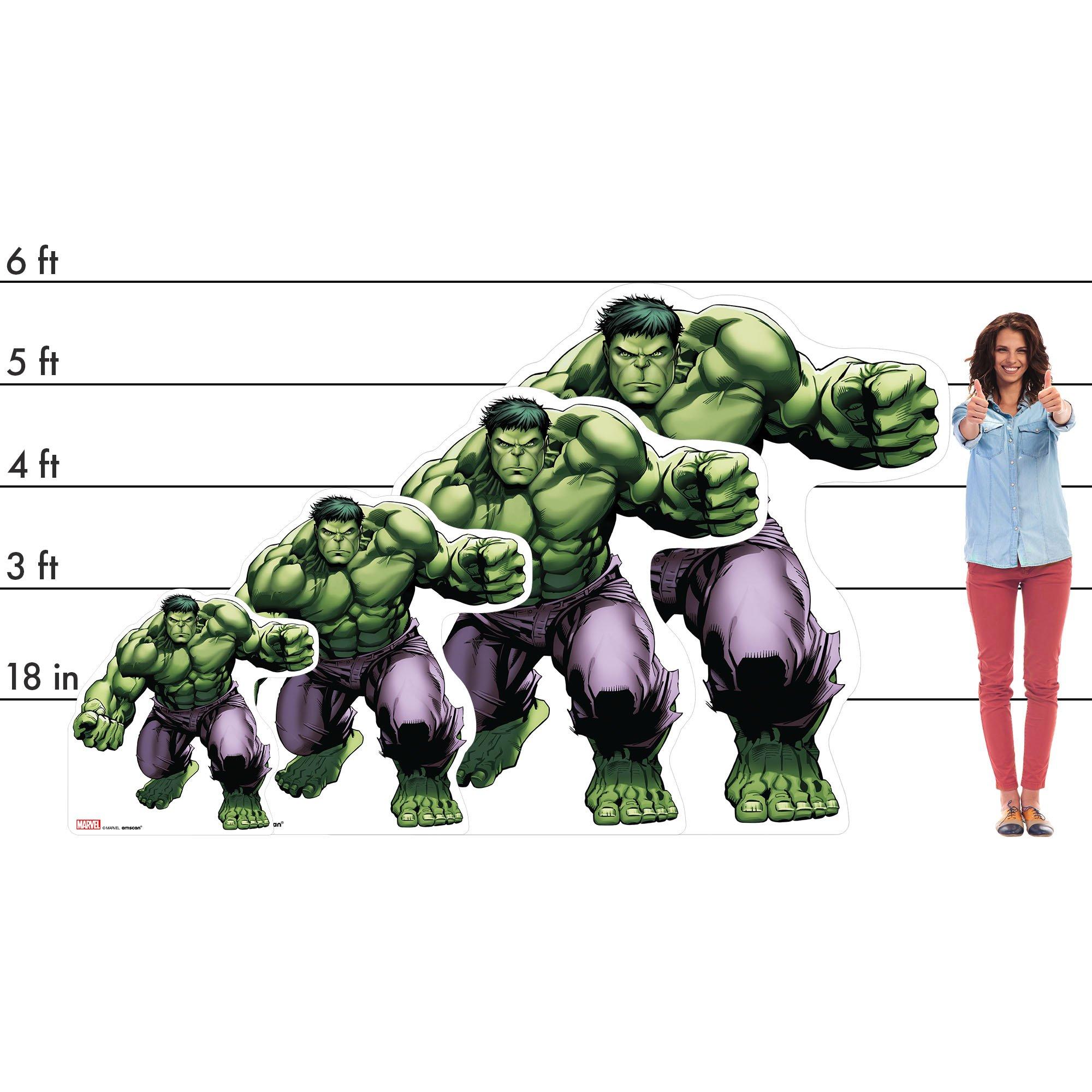 Hulk in Action Cardboard Cutout, 4ft Avengers Party City