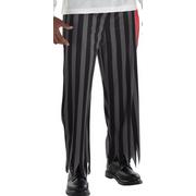 Adult Black & Gray Striped Pirate Pants