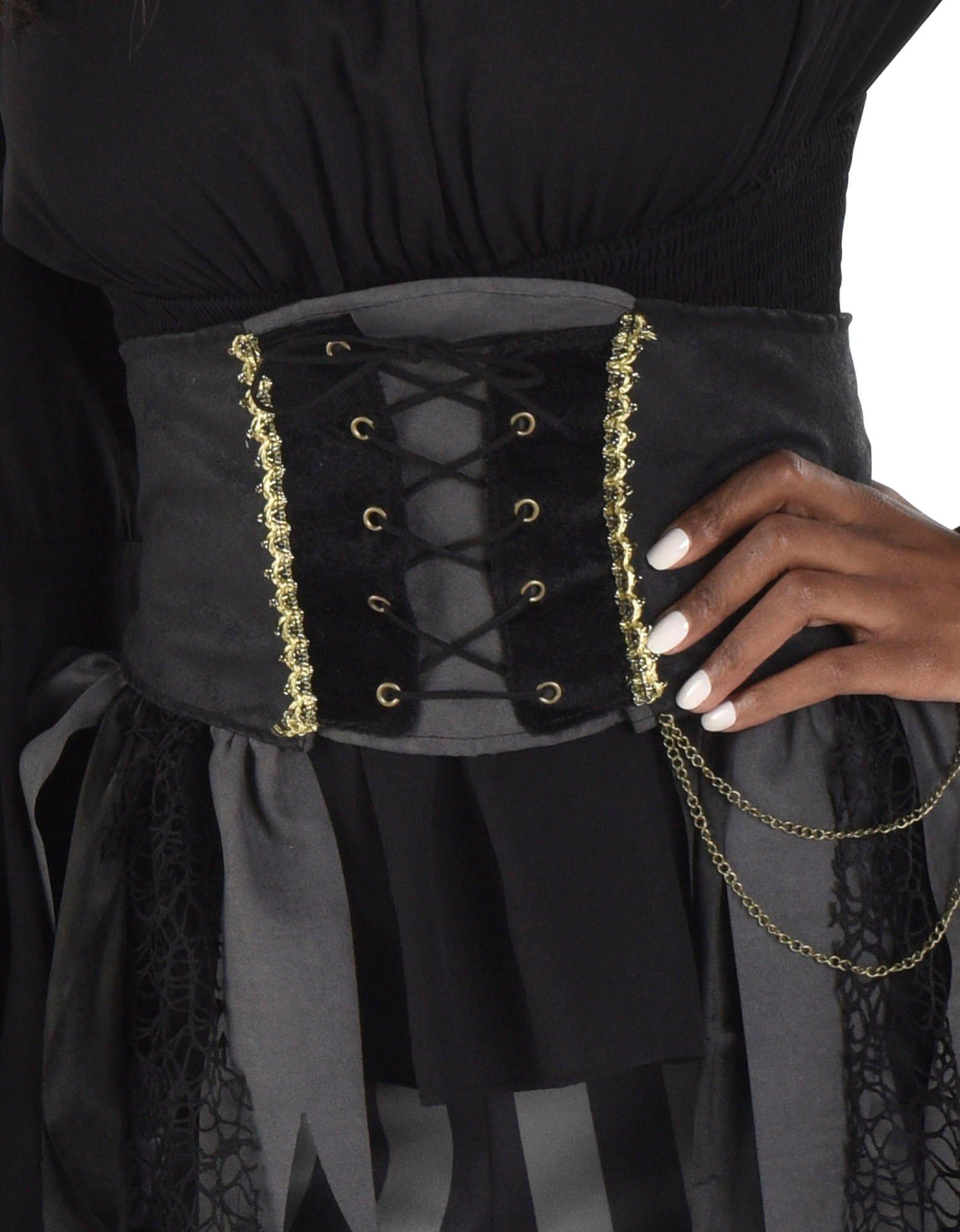 Adult Lady Pirate Shirt & Waist Clincher Corset Fancy Dress Costume