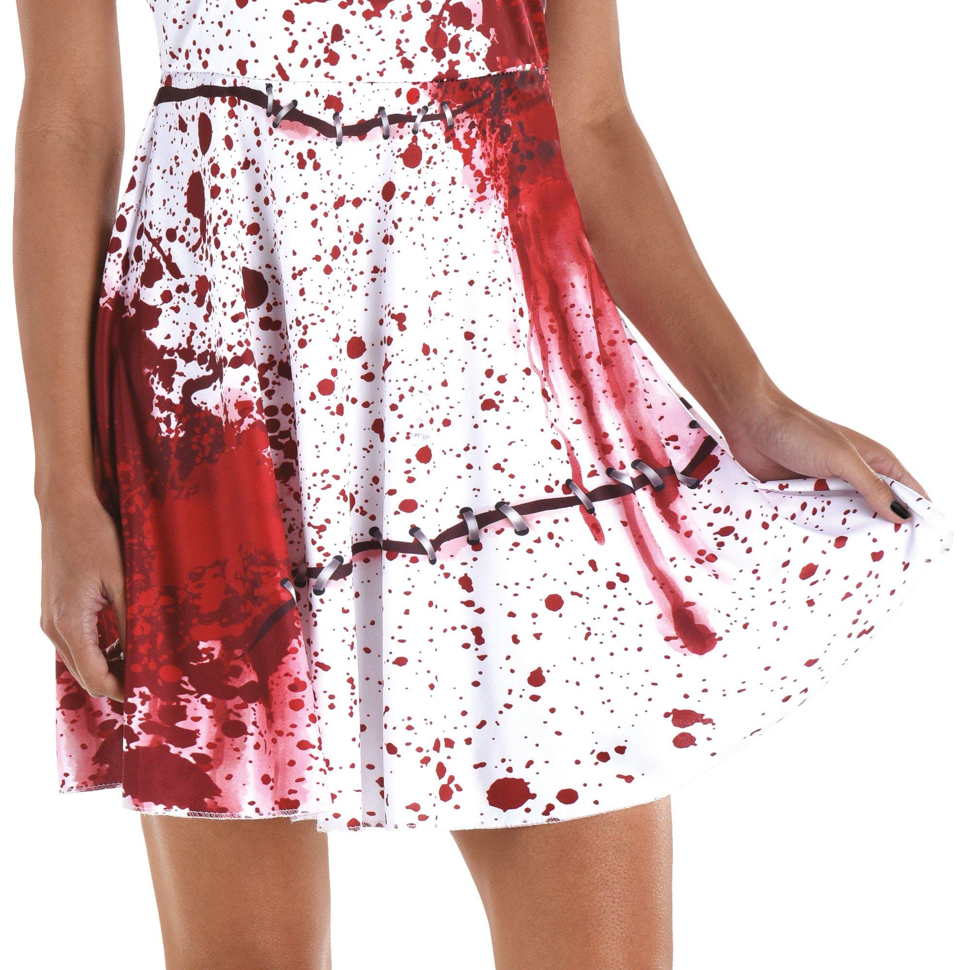 Adult Bloody Short Sleeve Mini Dress