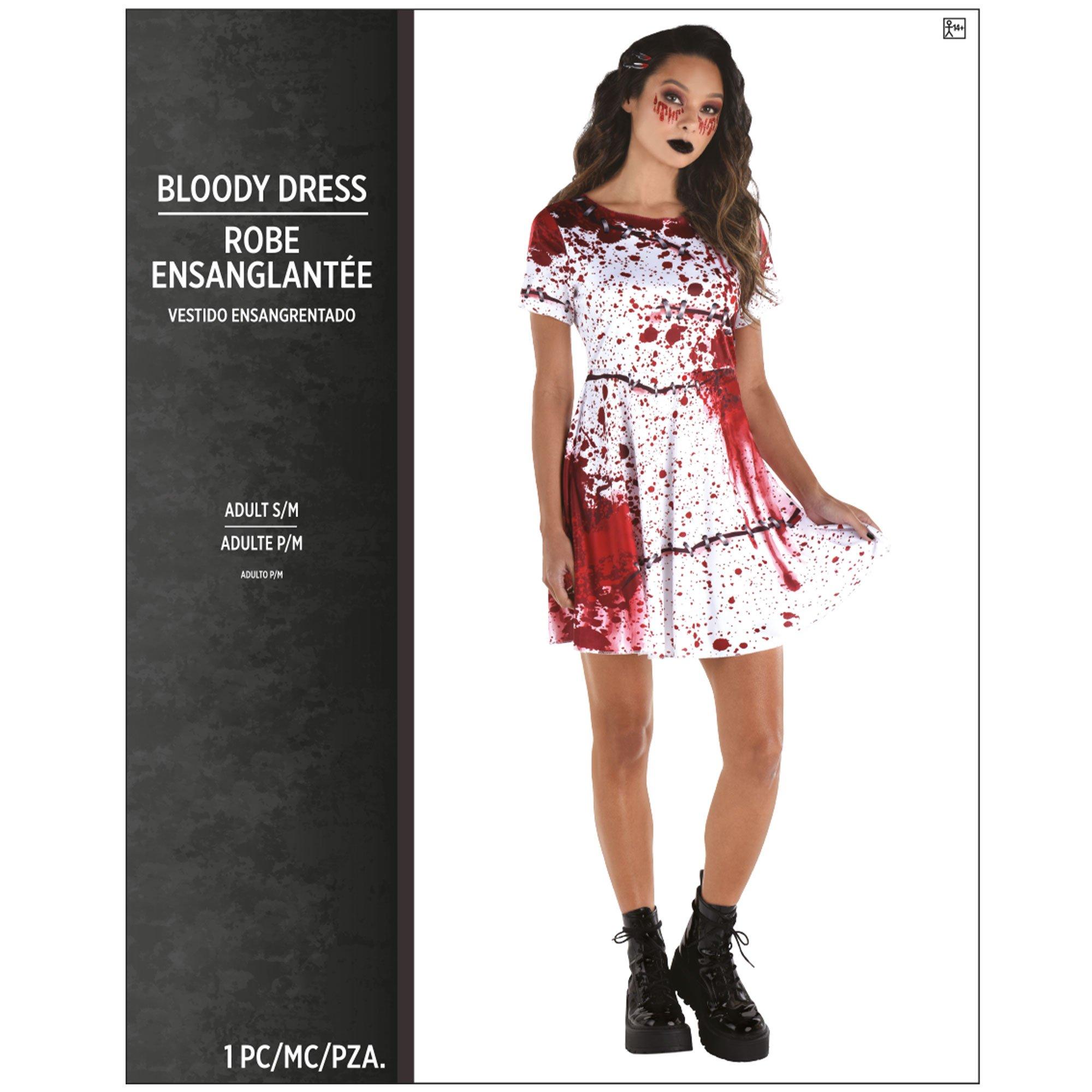 Adult Bloody Short Sleeve Mini Dress