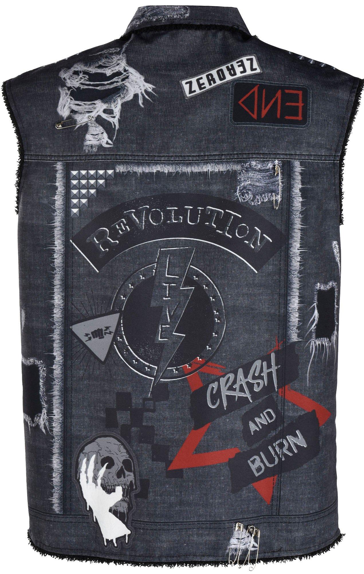 Black denim hot sale vest punk