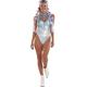 Adult Iridescent Blue Chest Harness with Chains - Festival