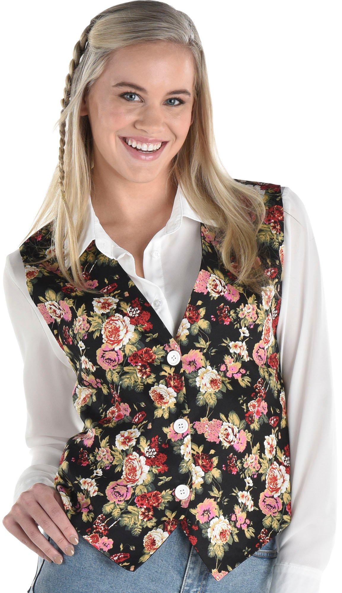 Adult 90s Floral Vest | Party City