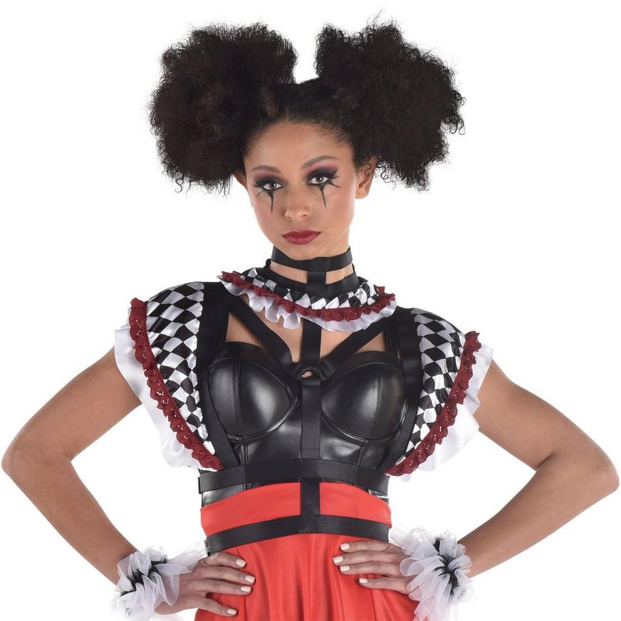 Adult Black & White Harlequin Clown Harness - Twisted Circus