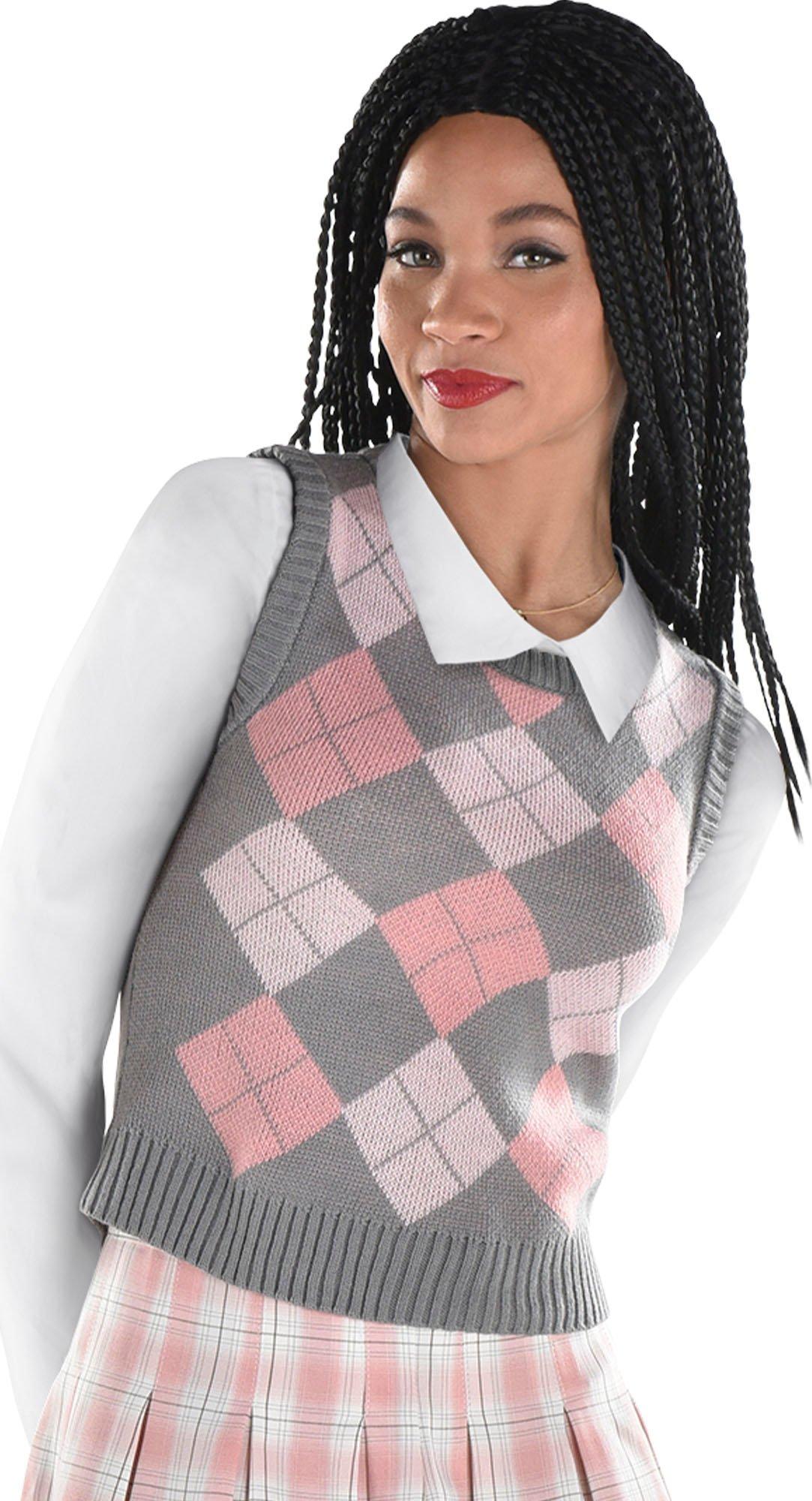 Pink argyle deals sweater vest