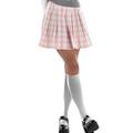 Adult Pink & White Plaid Miniskirt - 90s
