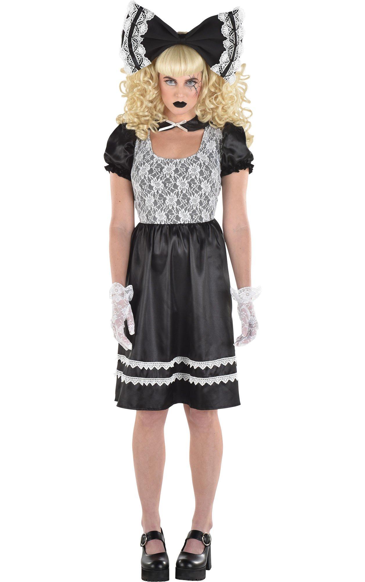 Adult Black White Creepy Doll Dress Party City