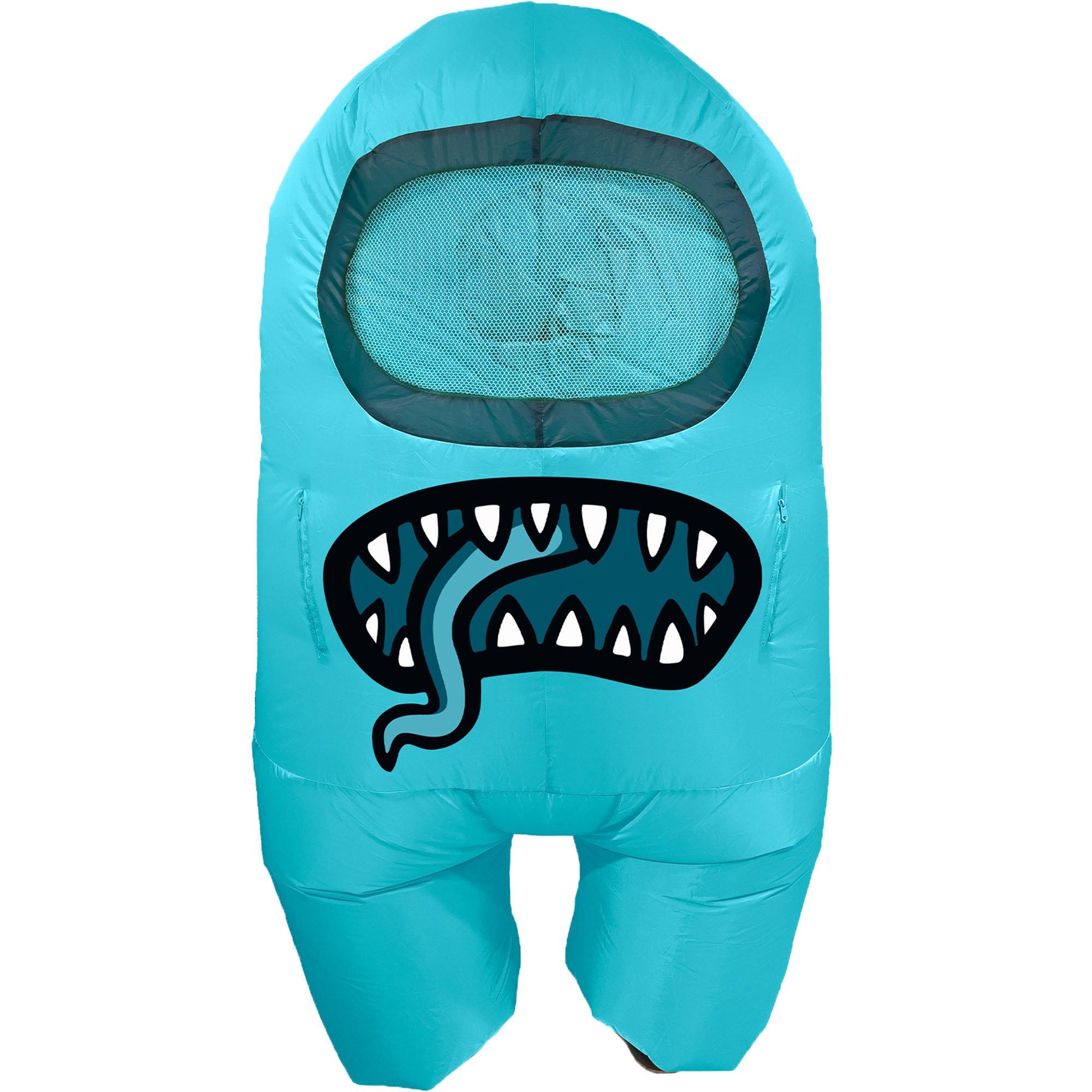 Kids' Cyan Impostor Inflatable Costume Among Us Party City