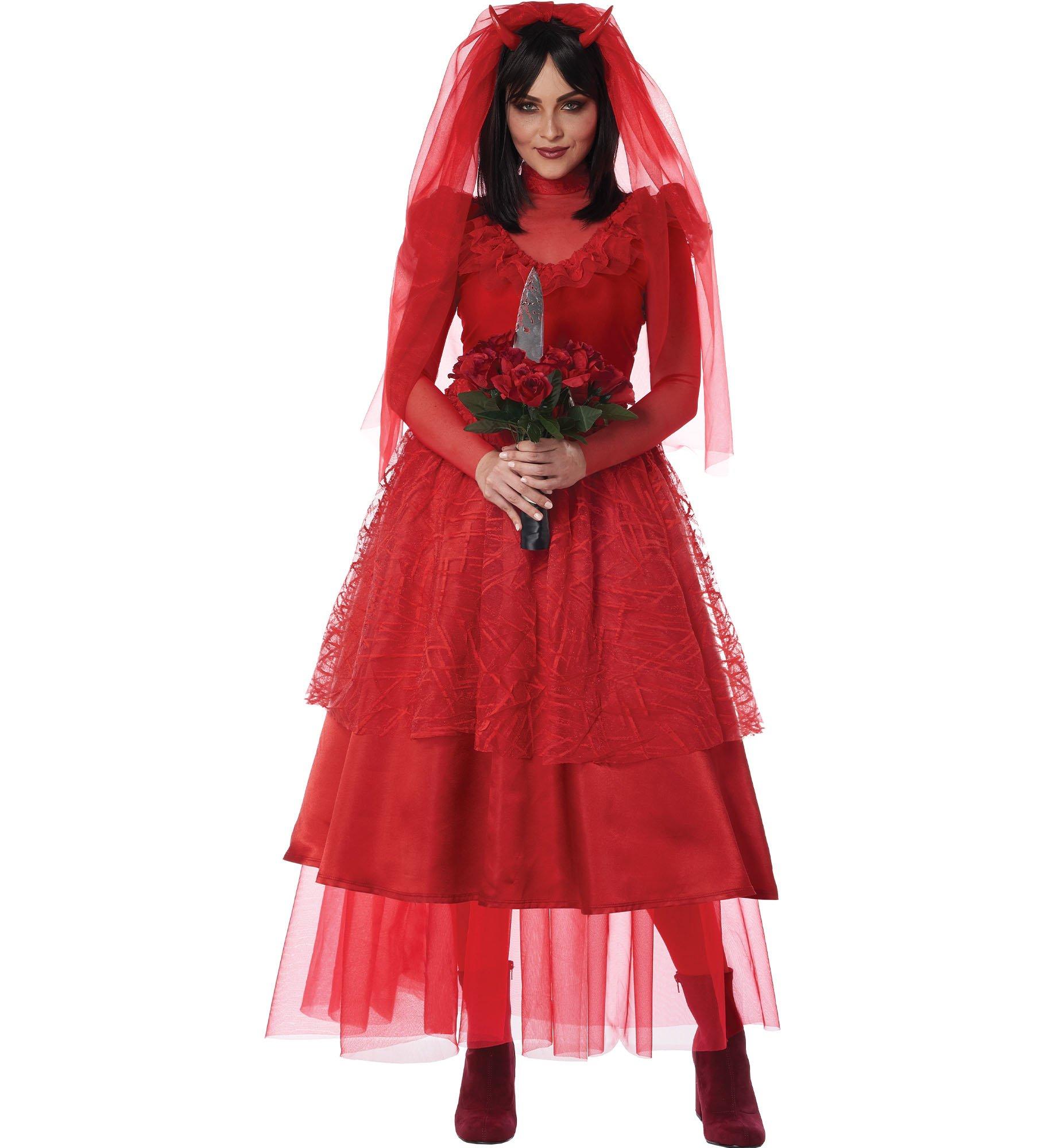 Adult Red Bride From Hell Costume