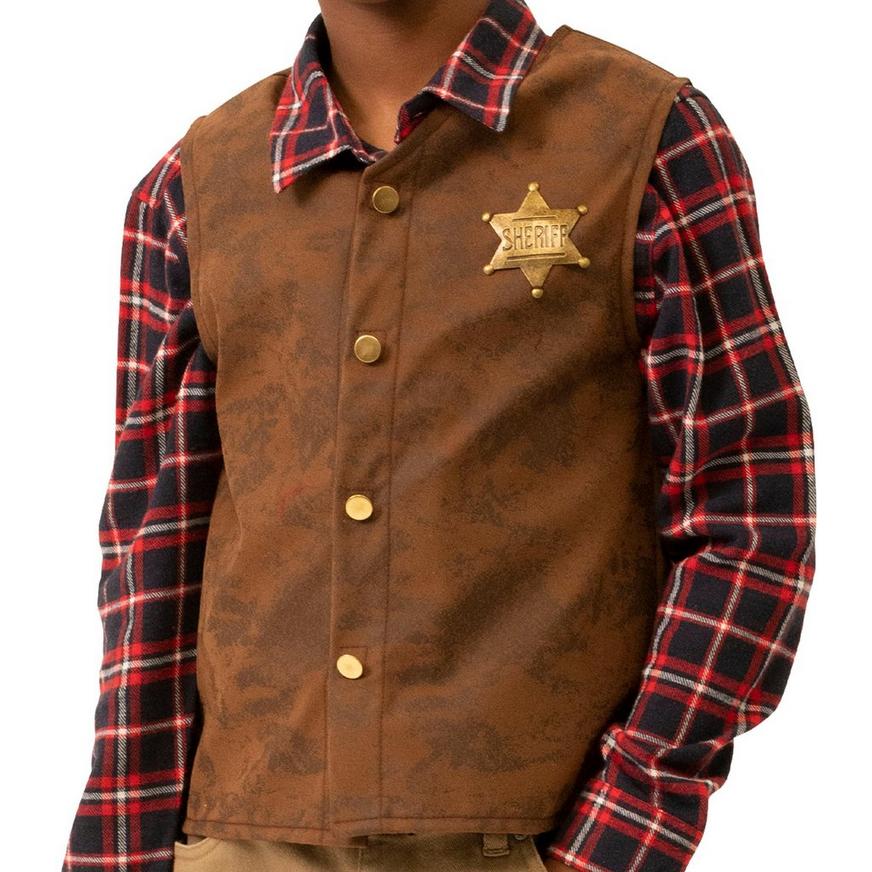 Kids' Brown Sheriff Cowboy Vest