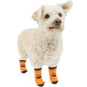 Orange & Black Jack-o'-Lantern Anti-Slip Dog Socks