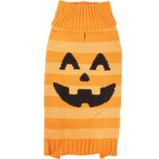 Striped Orange Jack-o'-Lantern Dog Sweater