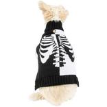 Black & White Skeleton Rib Split Dog Sweater