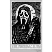 Adult Black Ghost Face The Slasher Tarot Card Cotton T-Shirt - Scream