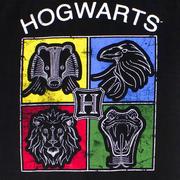 Adult Black Hogwarts Houses Cotton T-Shirt - Harry Potter